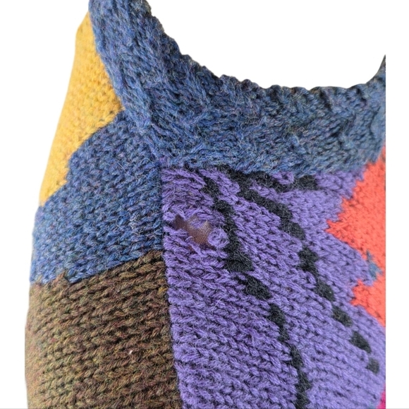 Vintage Boston Traders Wool Cozy Cabincore Sweater XL Leaf Print Coogi Style - Picture 8 of 8